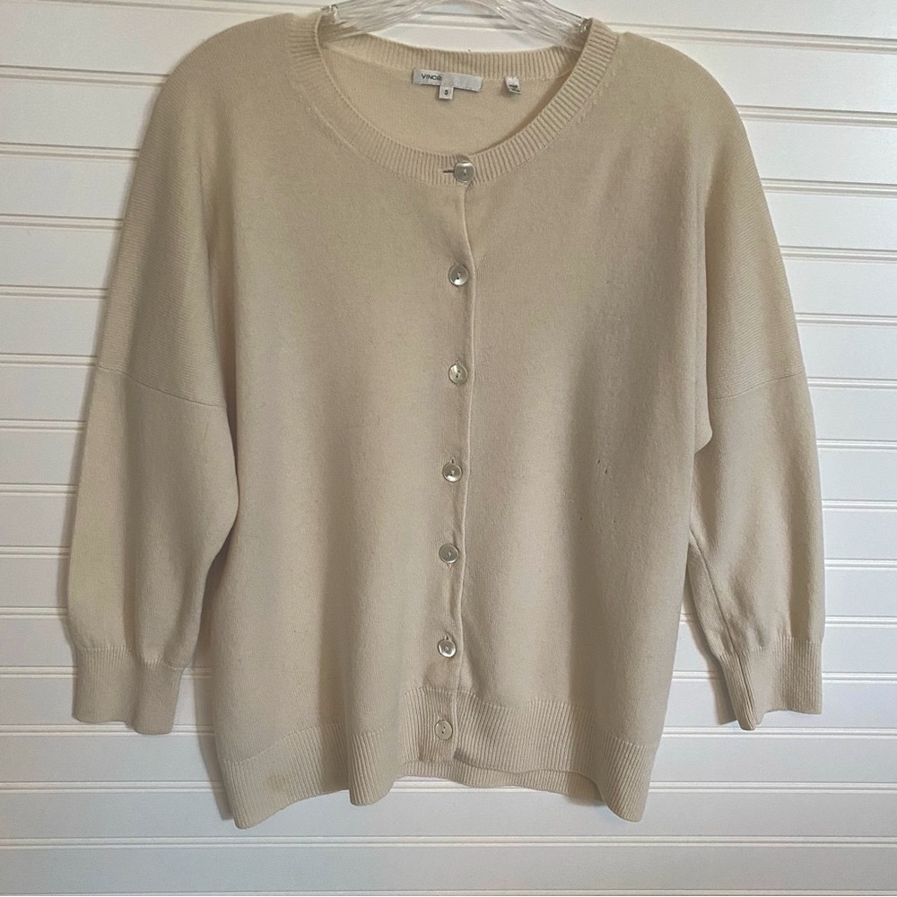 Vince cream cashmere cardigan